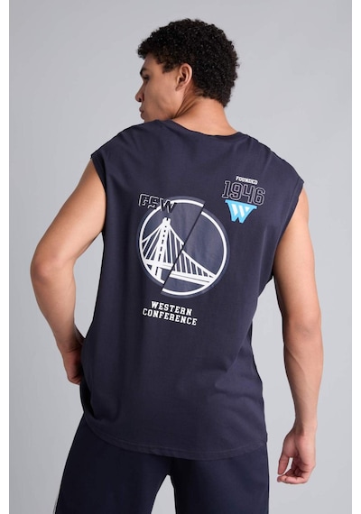 Defacto Pamuk Nba Golden State Warrıors Oversıze Sırt Baskılı Bisiklet Yaka Atlet G2425ax26aunv146 Lacivert-nv146