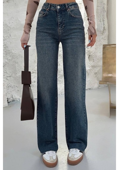 Balenbi Kadın Yüksek Bel Jean Yıkamalı Geniş Paça Palazzo Kot Pantolon 1239 - Premium Seri Mavi 2320 Balenbi Kadın Yüksek Bel Jean Yıkamalı Geniş Paça Palazzo Kot Pantolon 1239 - Premium Seri Mavi 2320