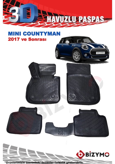 Mini Cooper Countryman 2017+ 3D Havuzlu Paspas Takımı Bizymo