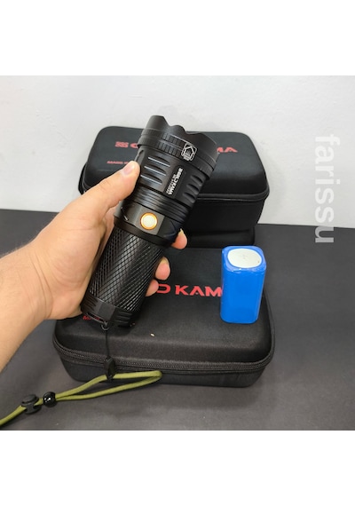 Gold 100W Şarjlı El Feneri 39800 Mah Pil, 3000M Menzil, Süper Parlak Led Siyah