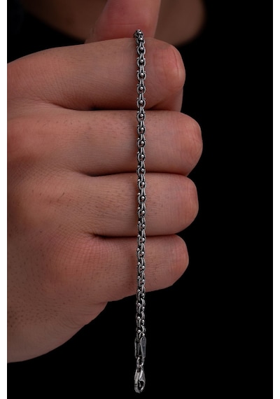 Erkek Gümüş Bileklik - 3mm Arnavut Zinciri Gümüş Bileklik