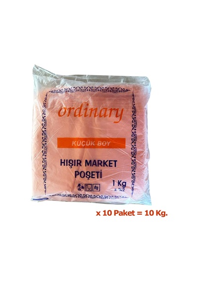 Ordinary Turuncu Market Poşeti Torbası  Hışır Atlet Poşet  Orta Boy  26 x 50 CM  10 KG