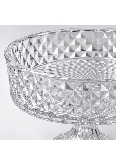 Deconox Tırtıl Desenli Ayaklı Şeffaf Cam Kurabiyelik 19 X 11,5 Cm, Meyve, Tatlı, Çerez Ve Kanape Sunum Kasesi, Tekli