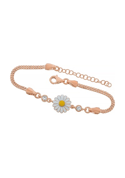 Gümüş Pazarım Papatya Motifli Gümüş Bileklik Altın - Rose Gold