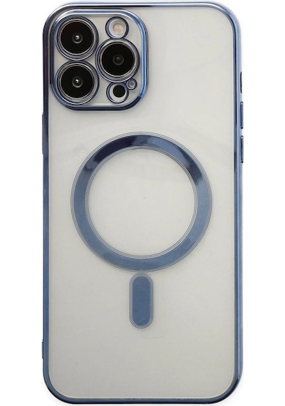 Apple iPhone Uyumlu 14 Pro Kılıf Magneticsafe Lazer Silikon - Sierra Blue Diğer
