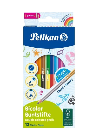 Pelikan Kuru Boya Kalemi 24lü Kutu Çok Renkli