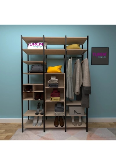 Misyon Açık Gardırop Mdf Antrasit Misyon Açık Gardırop Mdf Antrasit