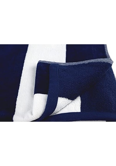 Plaj Büyük Havlu, Havuz Ve Plaj, Cabana Çizgili Tek Taraflı Havlu Ve Tek Taraflı Kadife 81 Cm X 177 Cm Mavi Beyaz 1 Açık Bej