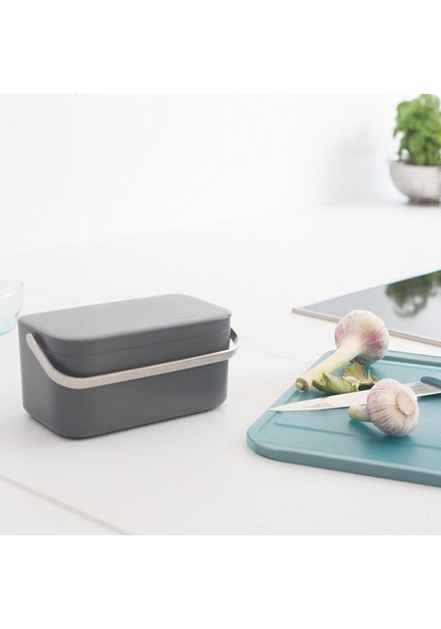 Brabantia Çöp Kutusu, Plastik/paslanmaz Çelik, Koyu Gri, 22 X 13 X 11 Cm, 1 Birim Diğer