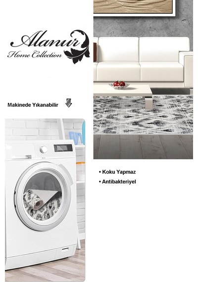 Dekoreko Kaymaz Taban Djt Salon Halısı Trend Iskandinav F5136 gri