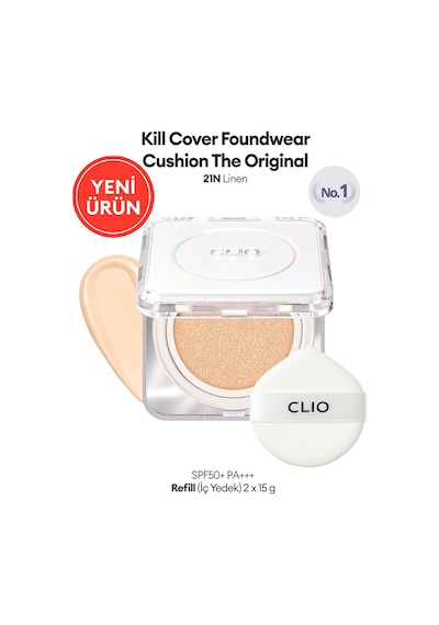 Mat Bitişli Clıo Kill Cover Founwear Cushion The Original + Refill 21n Linen Spf50+ Pa+++ 05983442