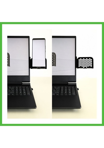 Vaveni 3d Baskı Monitor Telefon Tutucu - Petek Desenli Laptop Kenar Telefon Tutucu-siyah Arz