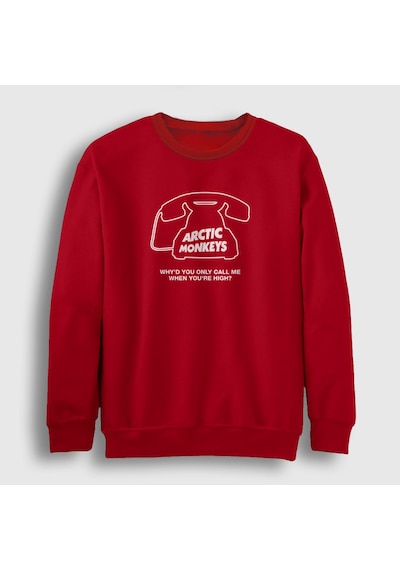 Presmono Unisex High Arctic Monkeys Sweatshirt Kırmızı