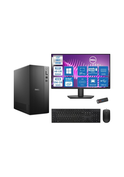 Dell Tower Essential QVT1260 BTO-014007H16-126270700H16 i7-14700 48 GB 256 GB SSD 27" W11H Masaüstü Bilgisayar + USB Bellek