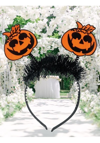 Halloween Cadılar Bayramı Komik Bal Kabağı Simli Parti Tacı Tüylü Diğer