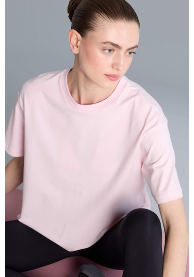 Defacto Comfort Fıt Bisiklet Yaka Sporcu Kısa Kollu Tişört F8106ax26sppn38 Pembe-pn38