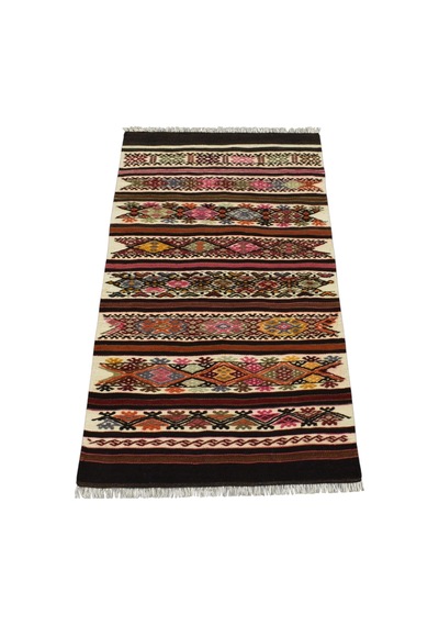 Kilim Antik El Dokuma Nadir Otantik Aydın Çine Yün Kilimi 0161 - Yeni - Çok Renkli