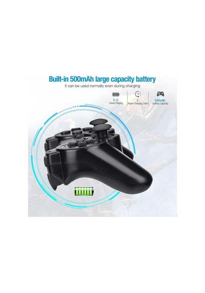 Ps3 Kablosuz Analog Oyun Kolu Dualshock Oyuncu Konsol Wireless Joystick Double Kumanda Siyah - 870718714