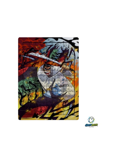 Ghostbastır Design Samurai Jack 99 Parça Ayaklı Puzzle Dekoratif Çocuk Yapbozu 0186