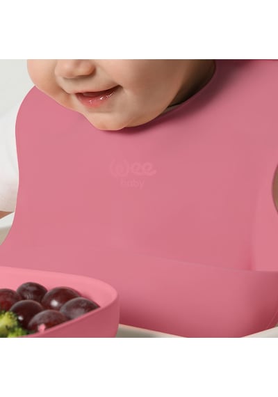 Wee Baby Nanninom Silikon Mama Önlüğü Pembe