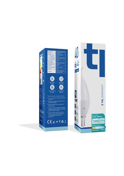 Redeem C37A E14 Mum Ampul, Titreşimsiz, Göz Konforu, 505 Lümen, Soğuk Beyaz, 6500 Kelvin
