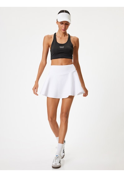 Koton Tenis Eteği Şortlu Yüksek Bel Ekstra Mini Slim Fit Beyaz 5wak40001nk Beyaz