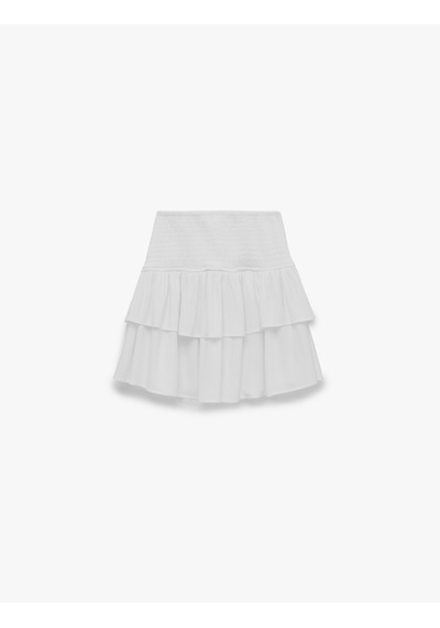 Koton Gipeli Viskon Crinkle Katlı Mini Etek Beyaz 6sal70017ıw