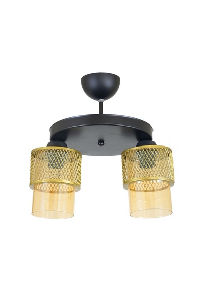 Ikili Bal Cam Kafes Model Modern Plafonyer Avize