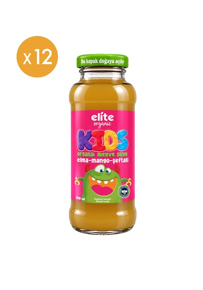 12'li Kids Organik Elma-mango-şeftali Meyve Suyu 200 Ml