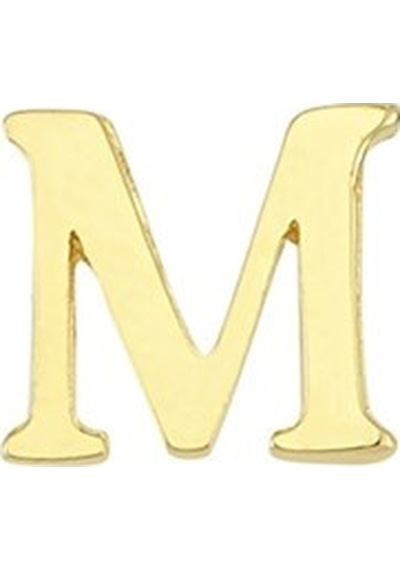 Goldkupe 14 Ayar Altın M Harf Küpe 0,57 Gr-1371