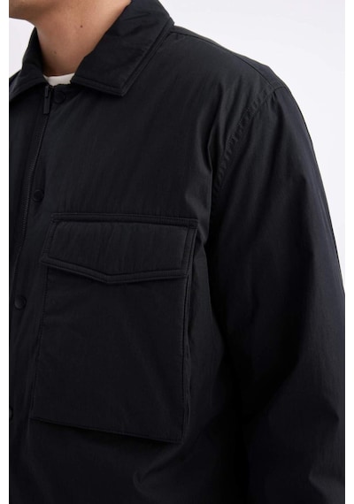 DeFacto Relax Fit Polo Yaka Gömlek Ceket B4941AX24SPBK81