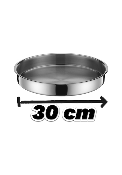 Paslanmaz Çelik Fırın Tepsisi 30 Cm Gri