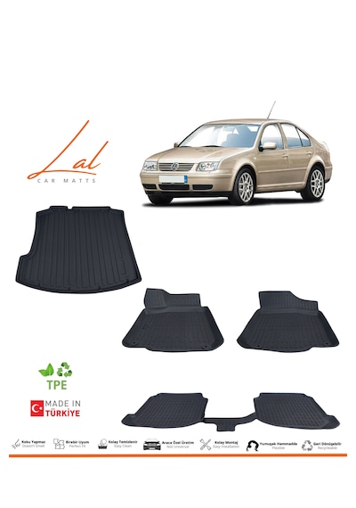 Volkswagen Bora 3d Havuzlu Paspas Bagaj Havuzu Seti 1996-2006 Uyumlu