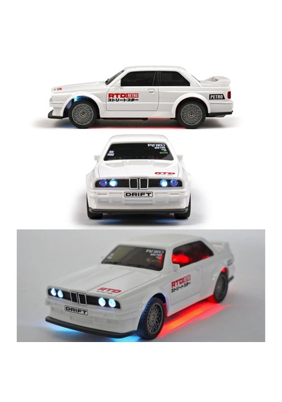 Uzaktan Kumandalı Mini Drift Bmw Evo30 Model Araba Dahili Şarjlı Işıklı 4x4 Taşıma Kumandalı Hız Hassasiyetli Ve Kademeli ,kuka Ve Drift Tekerleri Hediye 1:43 Ölçek Beyaz