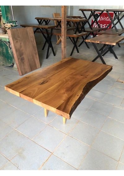 Bintaşmobilya Ceviz Ağacı Kütük Masa Üstü Tablası 120X80.Cm