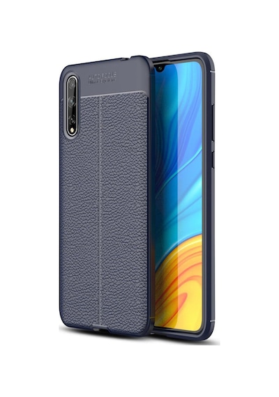 Newface - 637 - Huawei P Smart S Kılıf Focus Derili Silikon - Csmo-tex - - Lacivert
