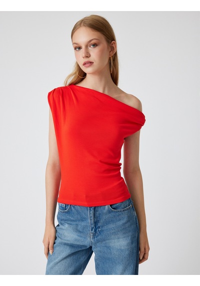 Koton Tek Omuz Üst Omzu Açık Drapeli Slim Fit Pamuklu Kırmızı 4sal30227ık Kırmızı Koton Tek Omuz Üst Omzu Açık Drapeli Slim Fit Pamuklu Kırmızı 4sal30227ık Kırmızı