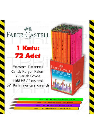 Faber Castell Yuvarlak Kurşun Kalem 72 Adet - 4 Farklı Renk