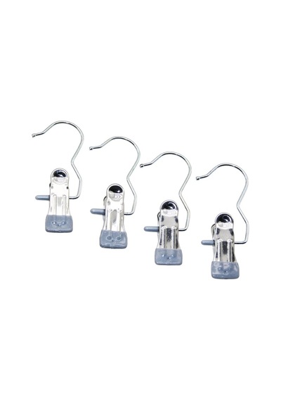 Metal Mandallı Çok Amaçlı Askı Klipsi - Silikon Uçlu Korumalı 4'lü Set - Taşınabilir 110845 Çok Renk Diğer