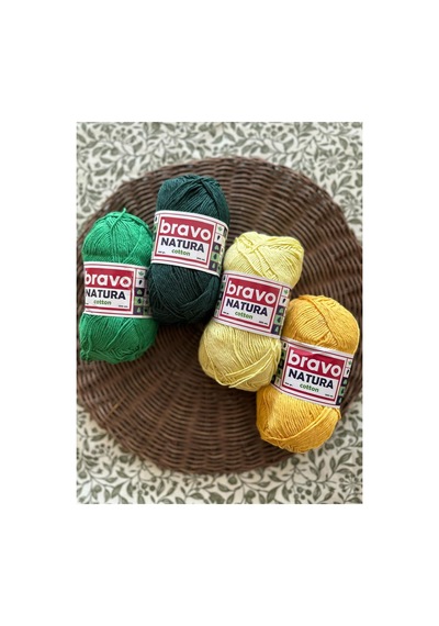 100 Gr 4 Lü Recycled Cotton Ip Seti - Sarı Yeşil Tonları