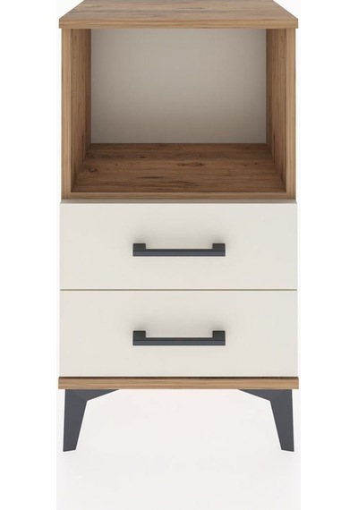 Arges Komodin Tek Raflı 2 Çekmeceli 44x30x80 Çam-aytaşı Çam