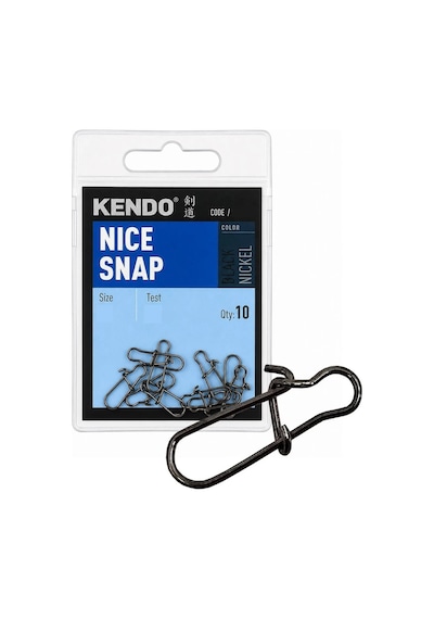 Kendo Nice Snap Siyah Nikel Balıkçı Klips 10'lu Paket No:1