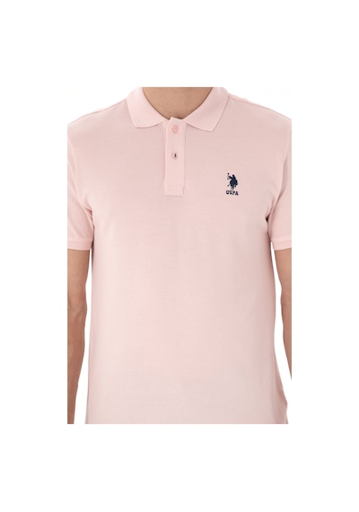 U.S. Polo Assn. Erkek Slim Fit Polo Yaka Pudra Basic Tişört 50298041-VR042