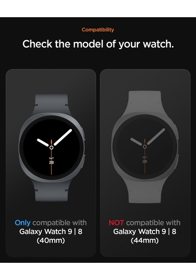 Galaxy Watch 9/8 40mm İle Uyumlu Kılıf & Kordon Kayış Rugged Armor Pro Matte Black - Acs10005 Yok