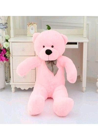 Papyonlu Sevimli Büyük Peluş Ayıcık. 130 Cm - % 100 Yerli Lila