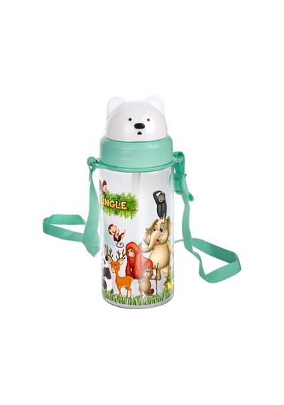 Emilahome Glossa Desenli Kaydır Kapak Pipetli Çocuk Suluğu 400 Ml Yeşil - 868440212 Yeşil