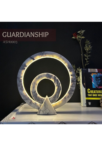 Modern Mermer Led Masa Lambası Benzersiz Dairesel Ve Üçgen