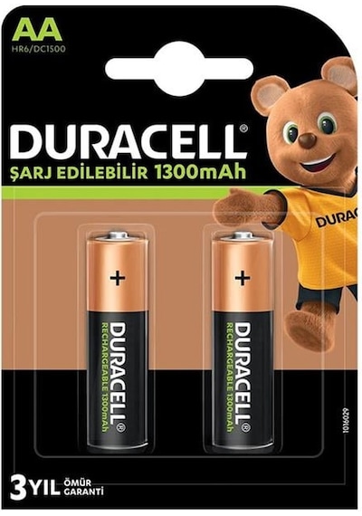 Duracell 1300 Ma Aa Şarjlı Kalem Pil 2'li Paket