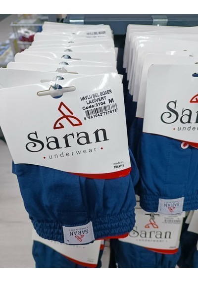Saran Erkek Havlu Bel Pamuk'lu Boxer 3104 - 10 Adet Lacivert
