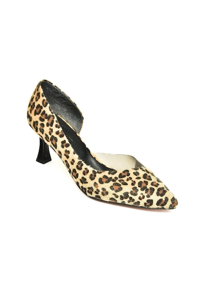 Fox Shoes U676035302 Leopar Süet Topuklu Kadın Ayakkabı Leopar-süet Çok Renkli